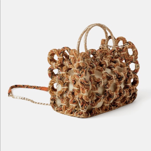 Zara Handbags - Zara natural fabric shopper